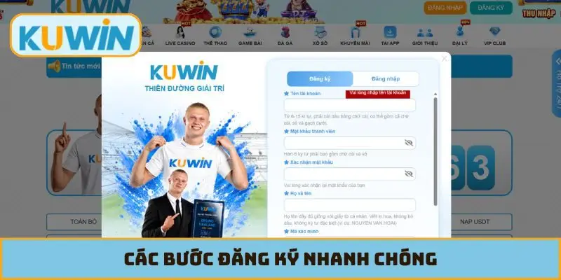 Các bước đăng ký nhanh chóng